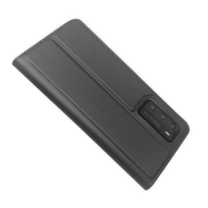 Case For Huawei P40 Pro Anthracite Black Slimline Low Profile PU Leather Flip Case Cover FoneFunShop   