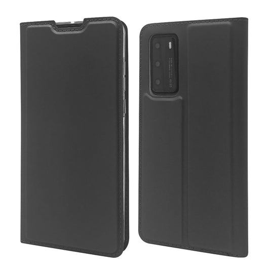 Case For Huawei P40 Pro Anthracite Black Slimline Low Profile PU Leather Flip Case Cover FoneFunShop   