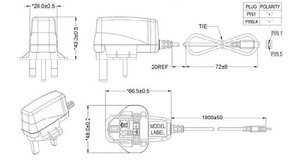 Phihong UK AC Power Adapter Plug 5V 1A Mini USB PSAA05K 050 Adapter FoneFunShop   