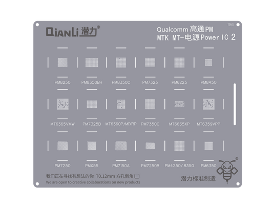 Reballing Stencil Qianli Bumblebee QS186 Qualcomm PM MTK MT Power IC 2 Stencil FoneFunShop   