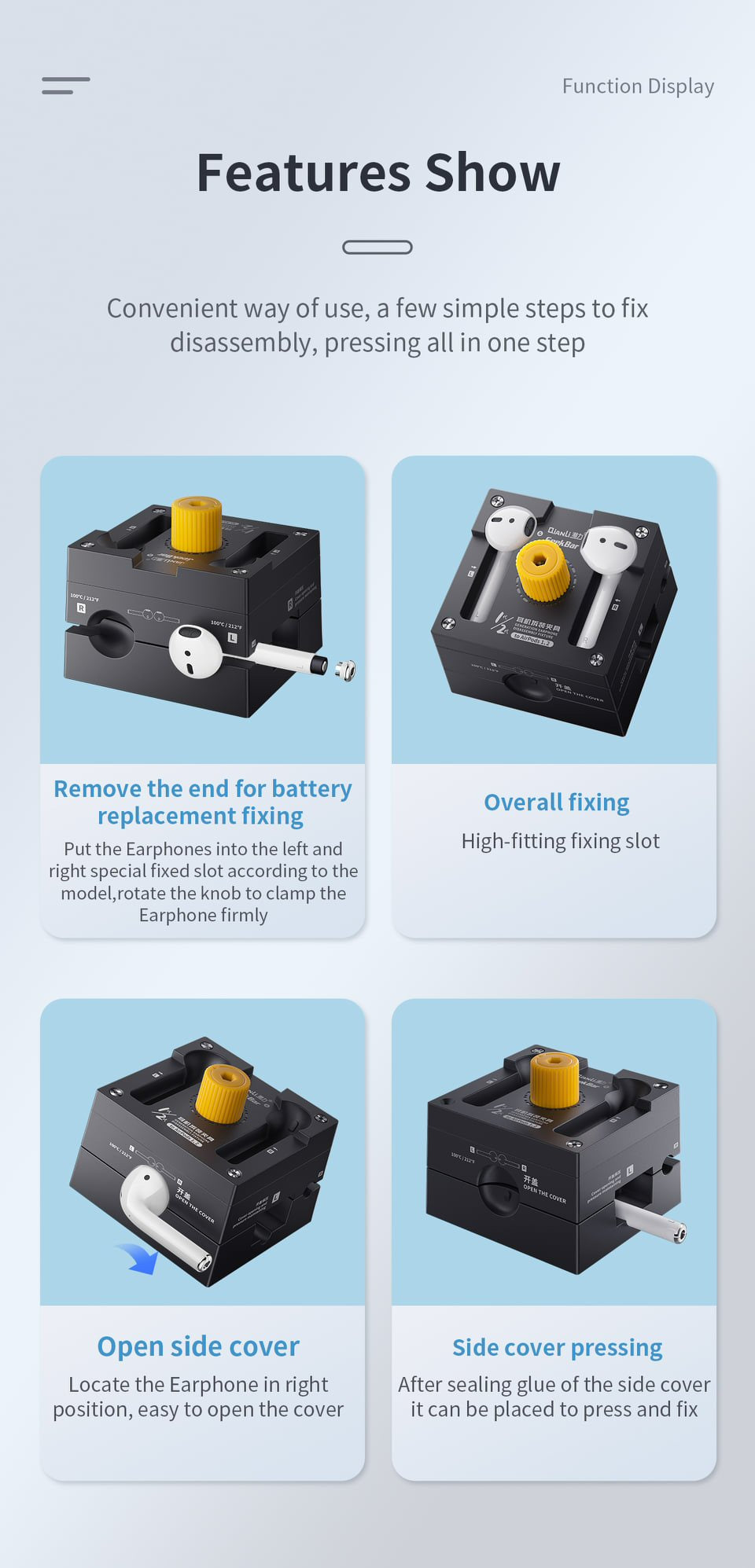 Holding Station For Airpods Pro QianLi Battery Repair Disassembly Battery FoneFunShop   