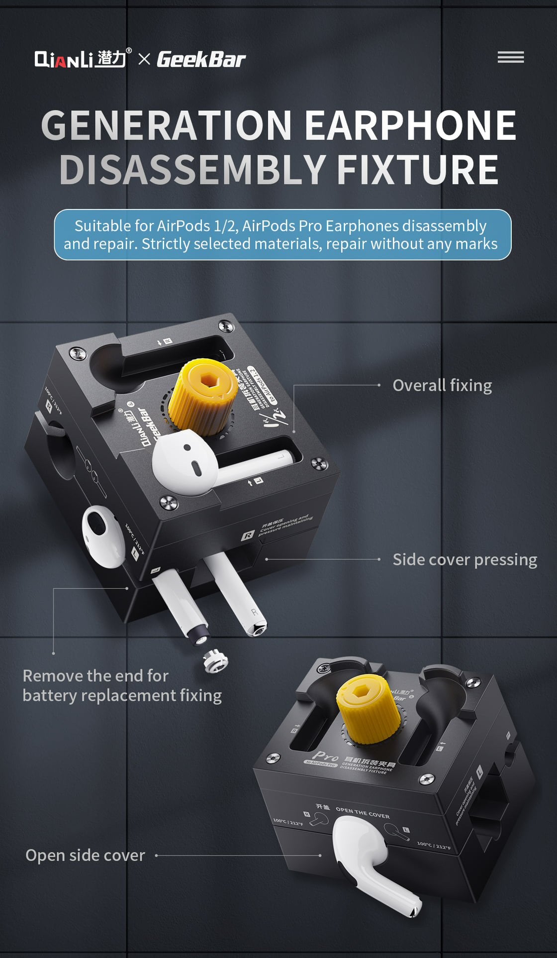 Holding Station For Airpods Pro QianLi Battery Repair Disassembly Battery FoneFunShop   