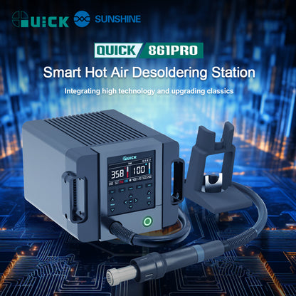 Quick 861 Pro Rework Station Digital Intelligent Hot Air 1000W SMD De Soldering Solder FoneFunShop   