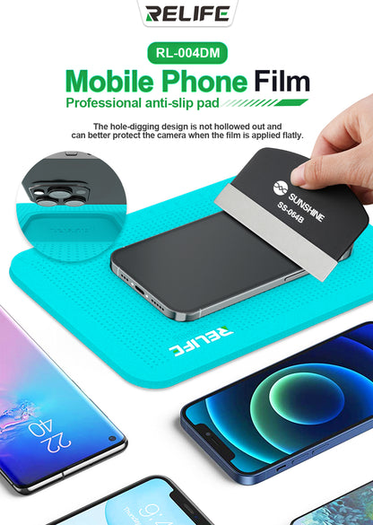 Relife RL-004DM Silicone Pad With Camera Cut Out For Screen Protector Application Relife FoneFunShop   