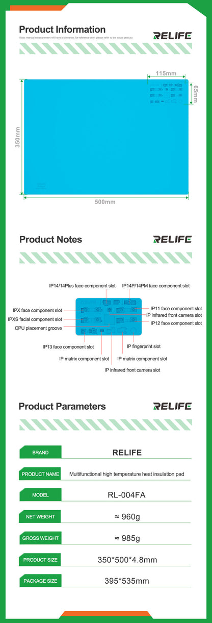 Heat Resistant Mat Relife RL004FA With IPX 14 Dot Matrix Fixtures Relife FoneFunShop   