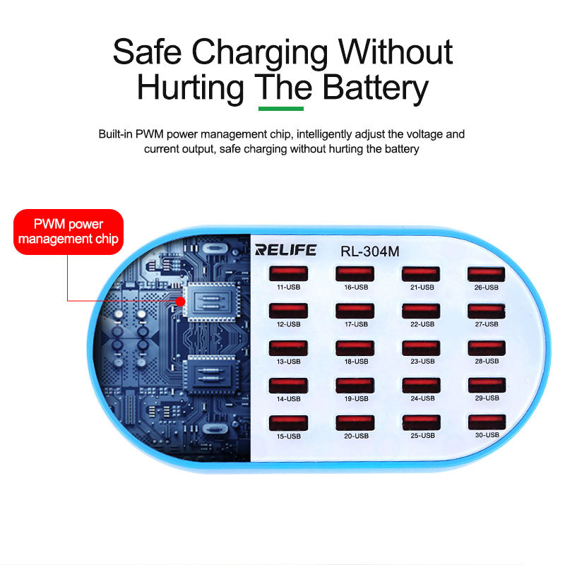 30 Port Charging Master Relife RL304M Intelligent High Power Relife FoneFunShop   