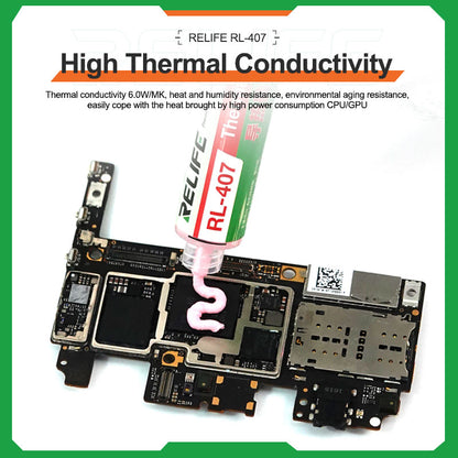 Thermal Cooling Gel Relife RL407 For Phone CPU Heat Dissipation 20g Black Relife FoneFunShop   