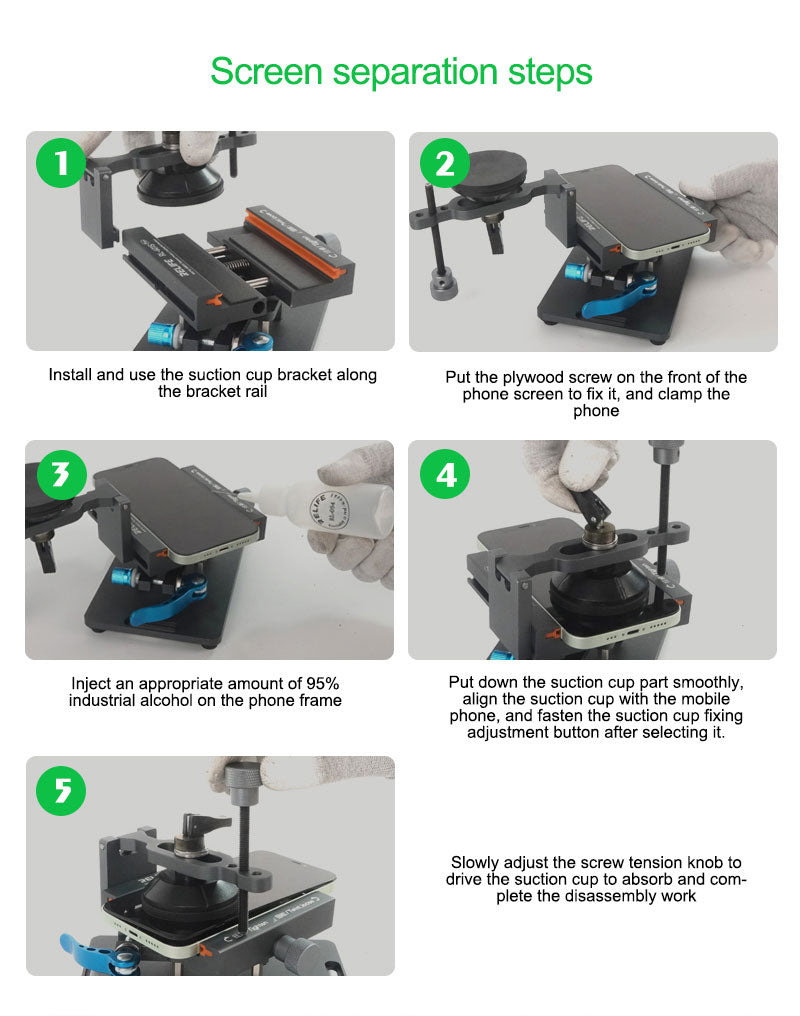 Relife RL-601s Plus 360 Degrees Holder For iPhone Back Glass Removal With Sucker Relife FoneFunShop   