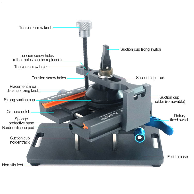 Relife RL-601s Plus 360 Degrees Holder For iPhone Back Glass Removal With Sucker Relife FoneFunShop   