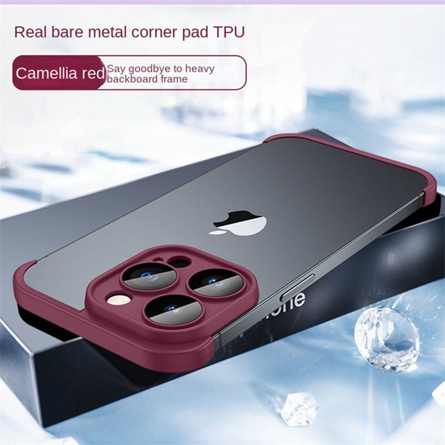 Corner Pad Protection For iPhone 13 in Burgundy Case Cover FoneFunShop   