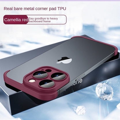 Corner Pad Protection For iPhone 15 Pro in Burgundy Case Cover FoneFunShop   