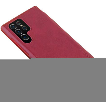 Case For Samsung S23 G Case PU Leather Flip in Red Case Cover FoneFunShop   