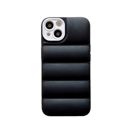 Case For iPhone 13 Black Puffer Down Jacket Case Cover FoneFunShop   