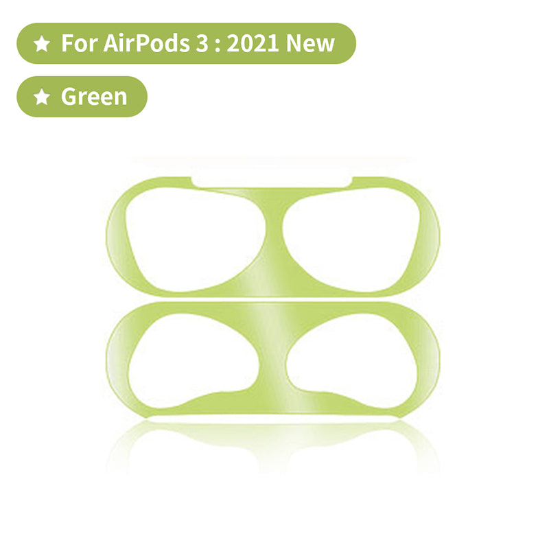 Seal Protection For Airpod 3 Metal Dust Proof Guard Sticker in Green Protector FoneFunShop   