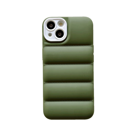 Case For iPhone 13 Pro Max Green Puffer Down Jacket Case Cover FoneFunShop   