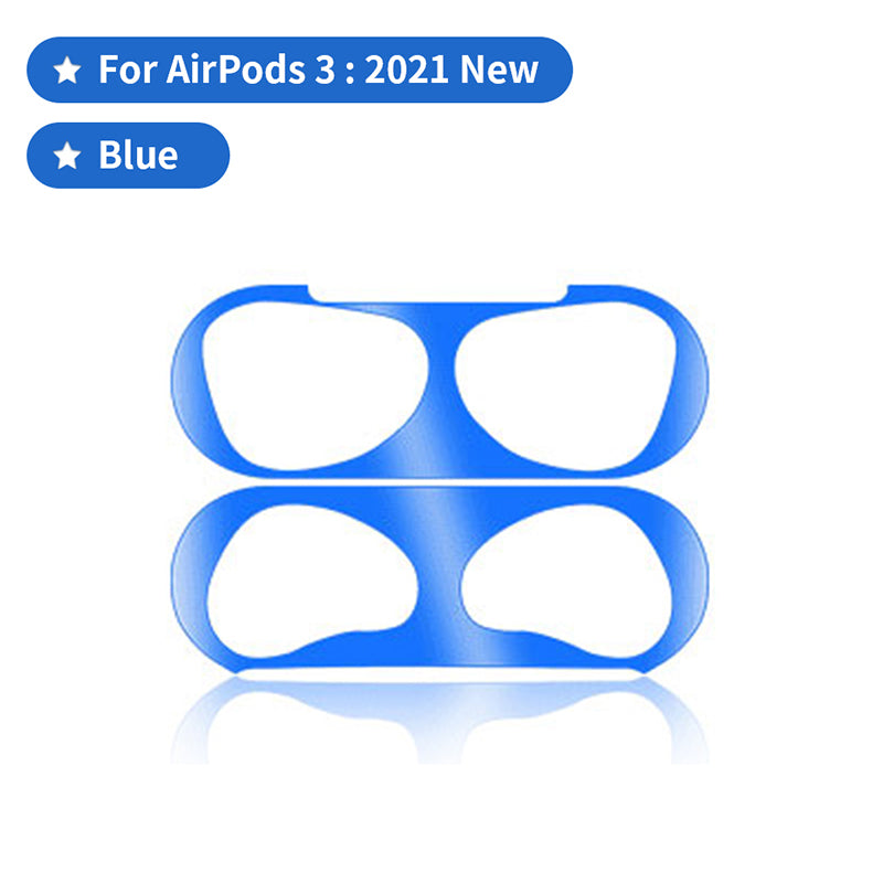 Seal Protection For Airpod 3 Metal Dust Proof Guard Sticker in Blue Protector FoneFunShop   