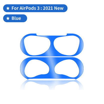 Seal Protection For Airpod 3 Metal Dust Proof Guard Sticker in Blue Protector FoneFunShop   