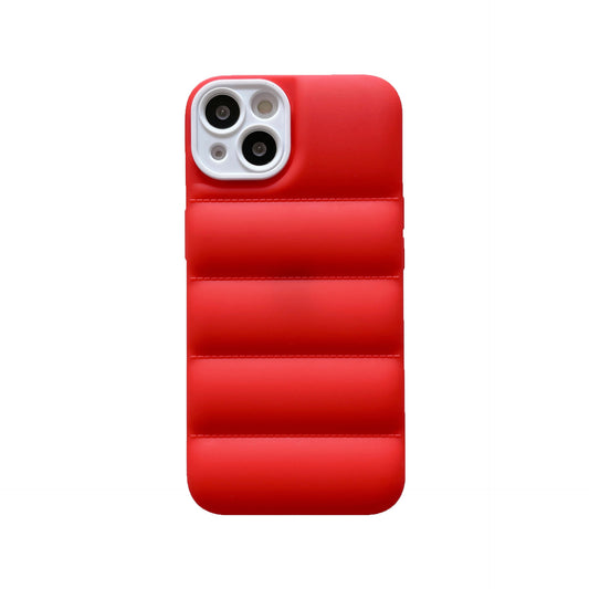 Case For iPhone 13 Red Puffer Down Jacket Case Cover FoneFunShop   