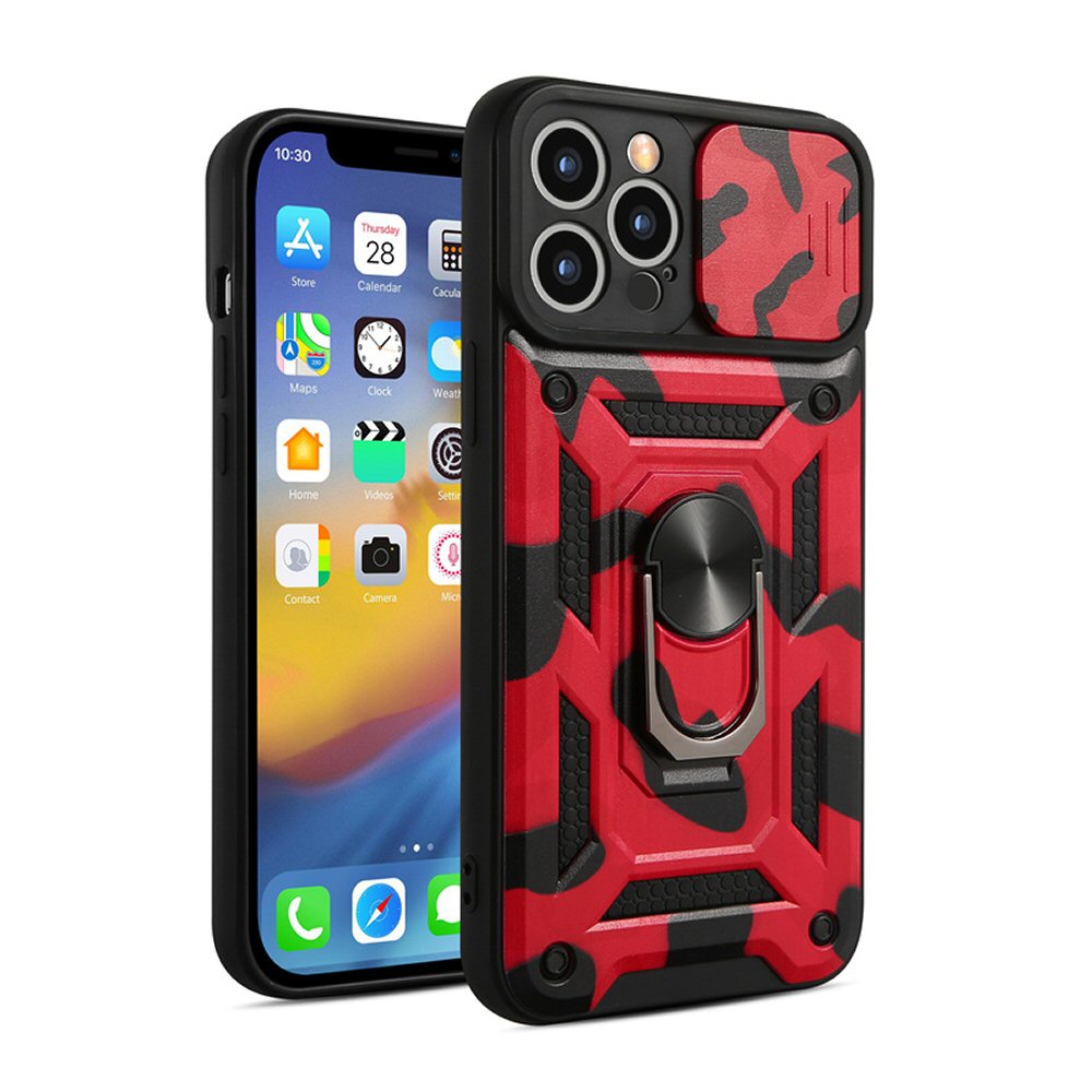 Case For iPhone 13 Mini in Red Hybrid Armoured Cover Shockproof Case Cover FoneFunShop   