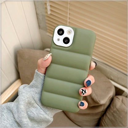 Case For iPhone 13 Pro Max Green Puffer Down Jacket Case Cover FoneFunShop   