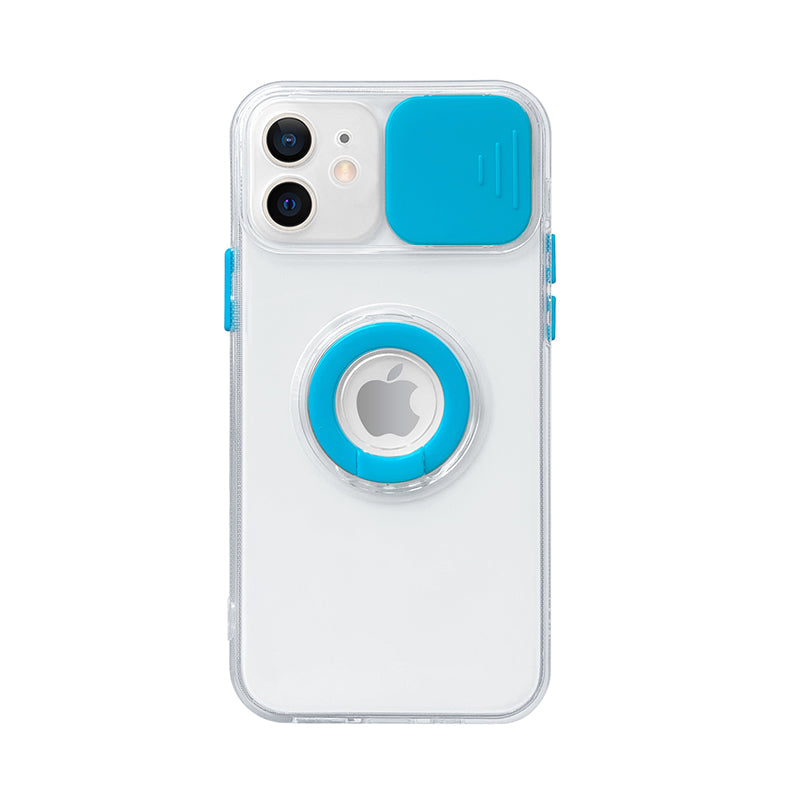 Case For iPhone 12 in Blue Camera Lens Protection Cover Soft TPU Case Cover FoneFunShop   