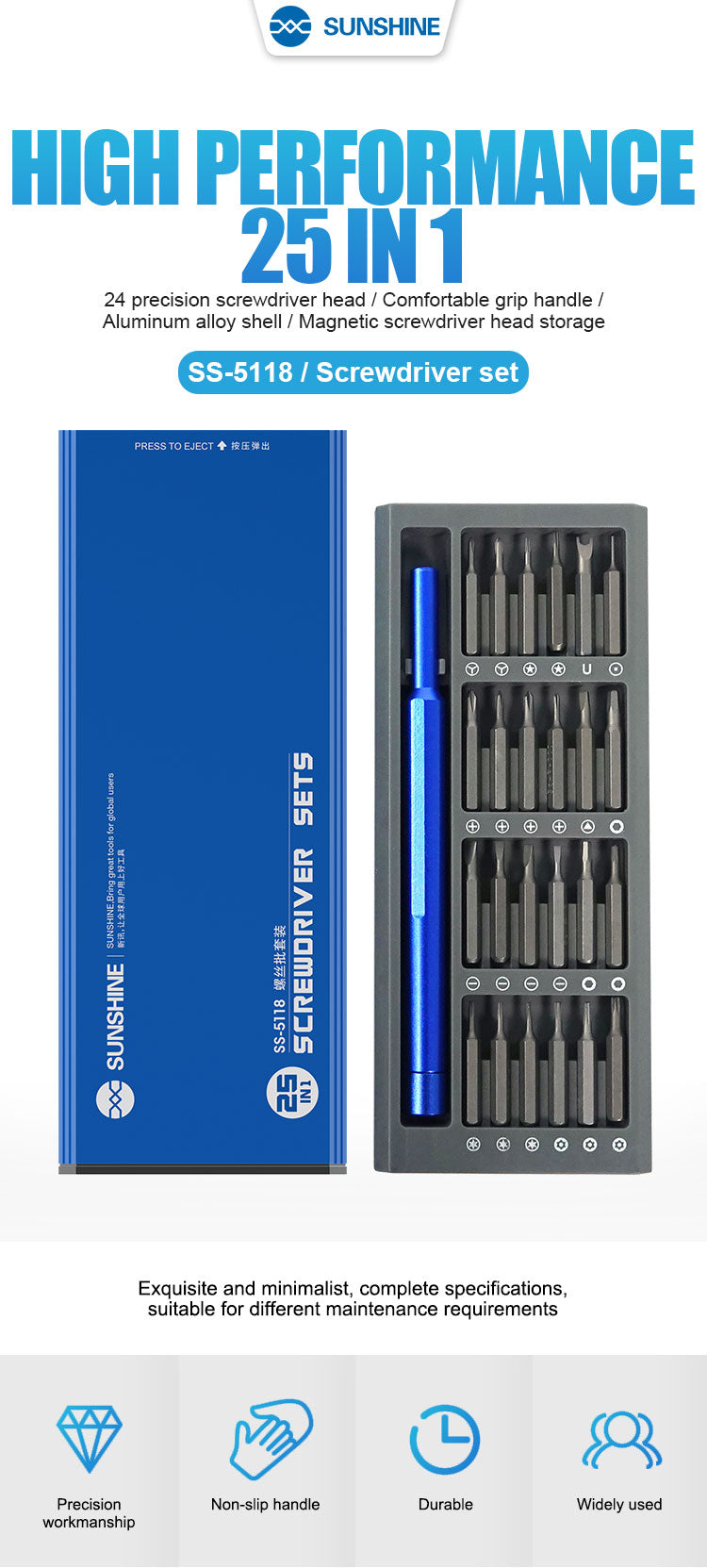 Sunshine SS5118 Screwdriver Set 24 Piece High Precision Screwdriver FoneFunShop   