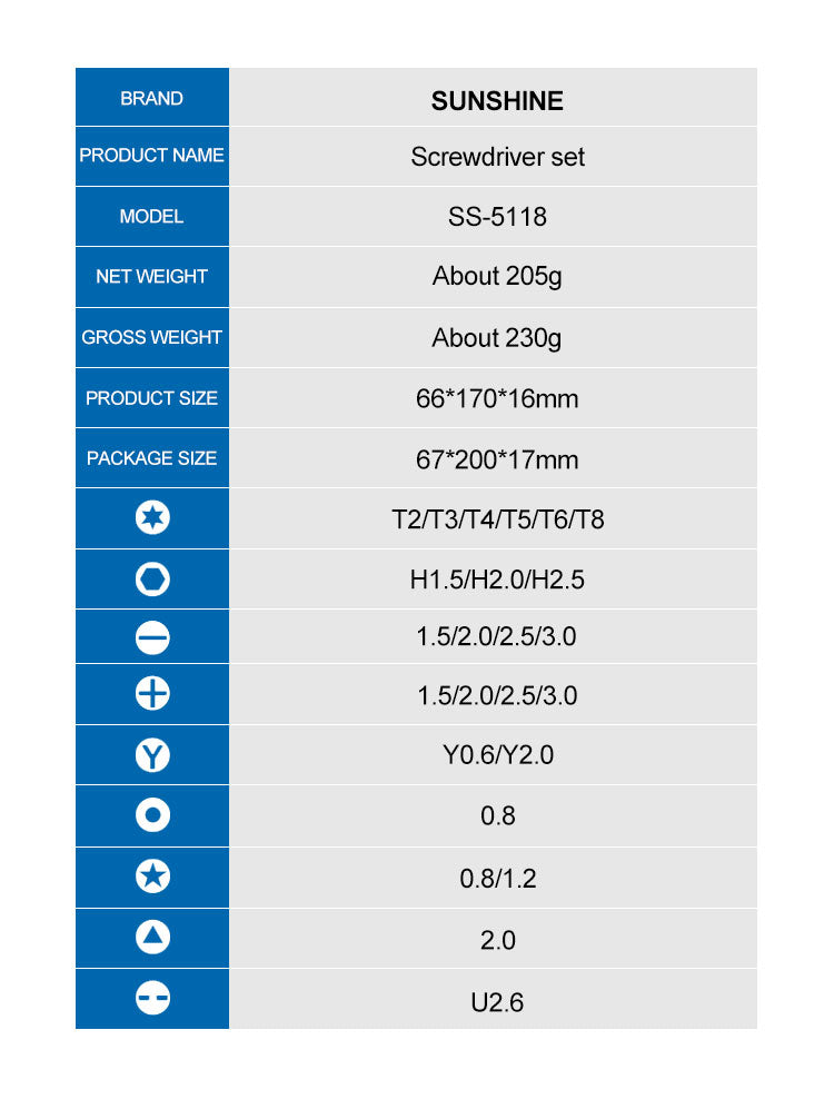 Sunshine SS5118 Screwdriver Set 24 Piece High Precision Screwdriver FoneFunShop   
