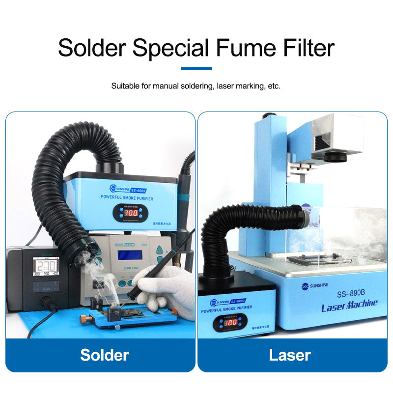 Sunshine SS6603 Carbon Fume Extractor Filtration Purifier For Soldering Fumes Solder FoneFunShop   