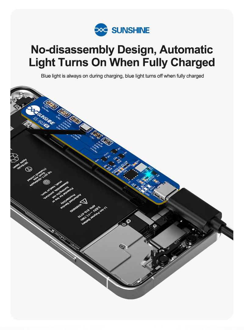 Sunshine SS-903SE Battery Charging Activation For iPhone 8 to 16 Pro Max Battery FoneFunShop   