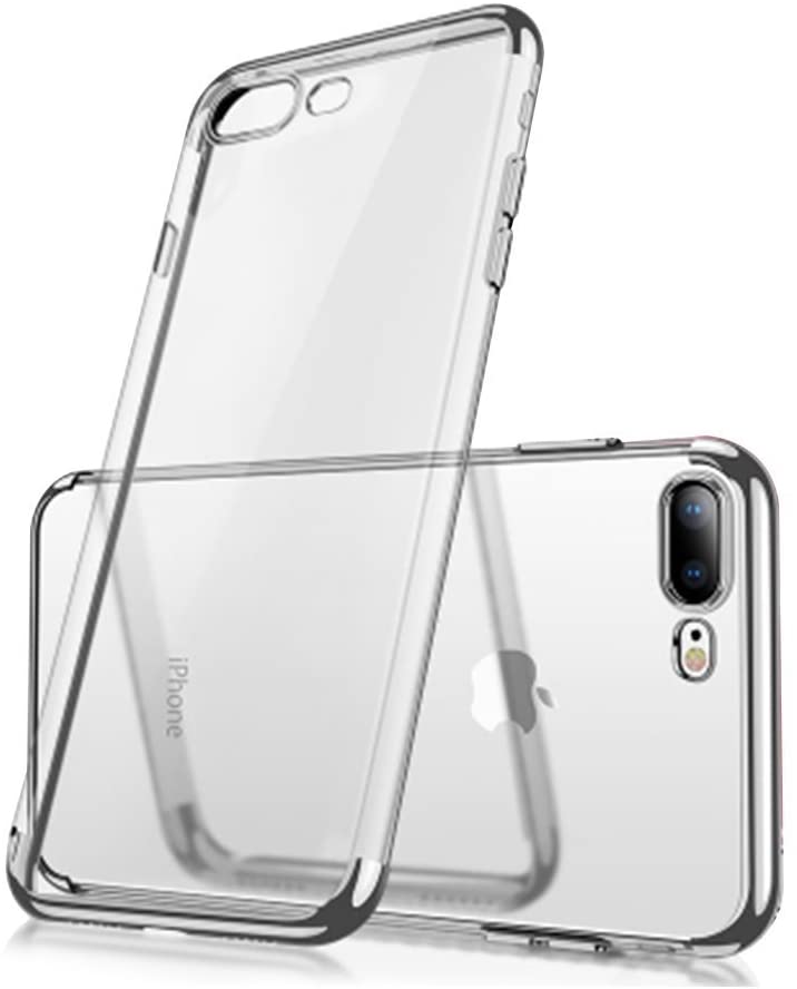 Case For iPhone 6 6s Clear Silicone With Silver Edge Case Cover FoneFunShop   