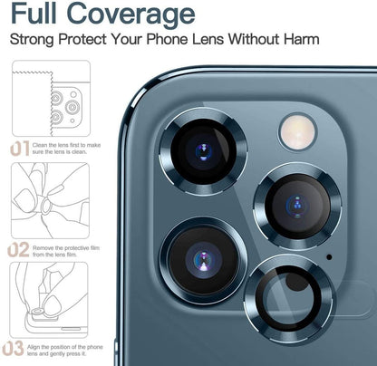 Camera Protectors For iPhone 12 Pro Set Of 3 Glass Silver Camera FoneFunShop   