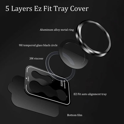 Camera Protectors For Samsung S22 Ultra Set of 5 Black Camera FoneFunShop   