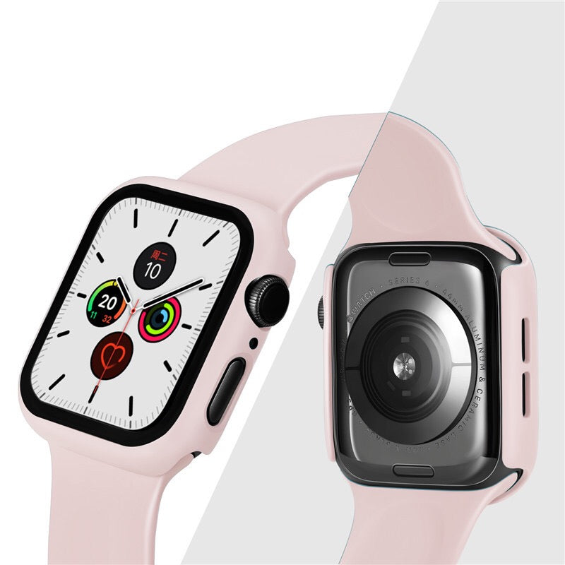 Case Screen Protector For Apple Watch Series SE 6 5 4 40mm Pink Sand Screen Protector FoneFunShop   