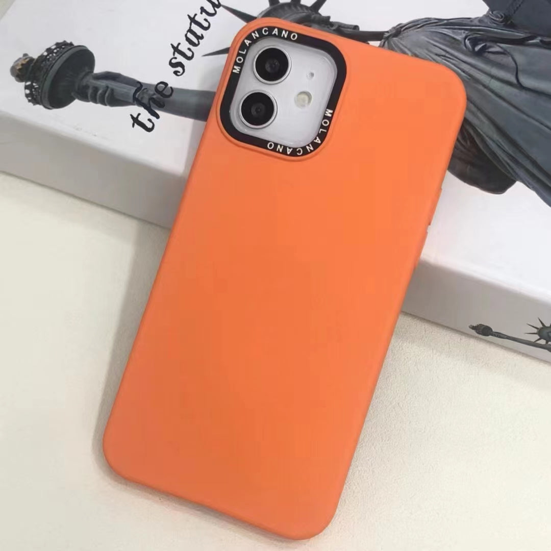 Case For iPhone 12 and 12 Pro Molancano Designer Back Cover in Orange Case Cover FoneFunShop   