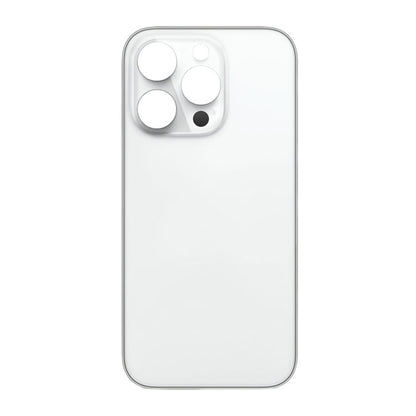 Glass Back For iPhone 14 Pro Max Plain in Silver White Glass Back FoneFunShop   