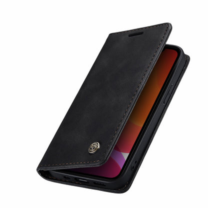 Flip Case For iPhone 13 Pro Wallet in Black Handmade Leather Magnetic Flip Case Cover FoneFunShop   