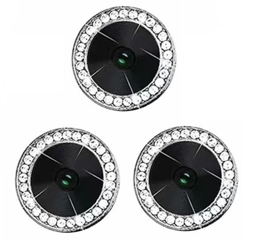 Camera Protectors For iPhone 14 Pro 14 Pro Max A Set of 3 Silver Jewelled Camera FoneFunShop   