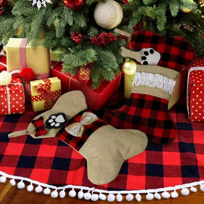 Festive Christmas Brown Bone-Shaped Dog Treat Bag Christmas FoneFunShop   