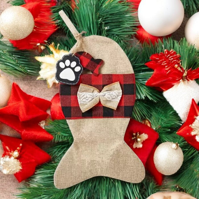 Festive Christmas Tartan Fish-Shaped Cat Treat Bag Christmas FoneFunShop   