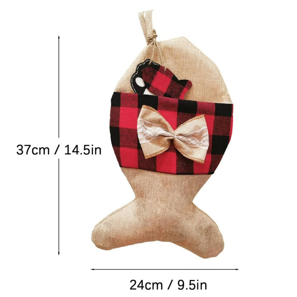 Festive Christmas Tartan Fish-Shaped Cat Treat Bag Christmas FoneFunShop   