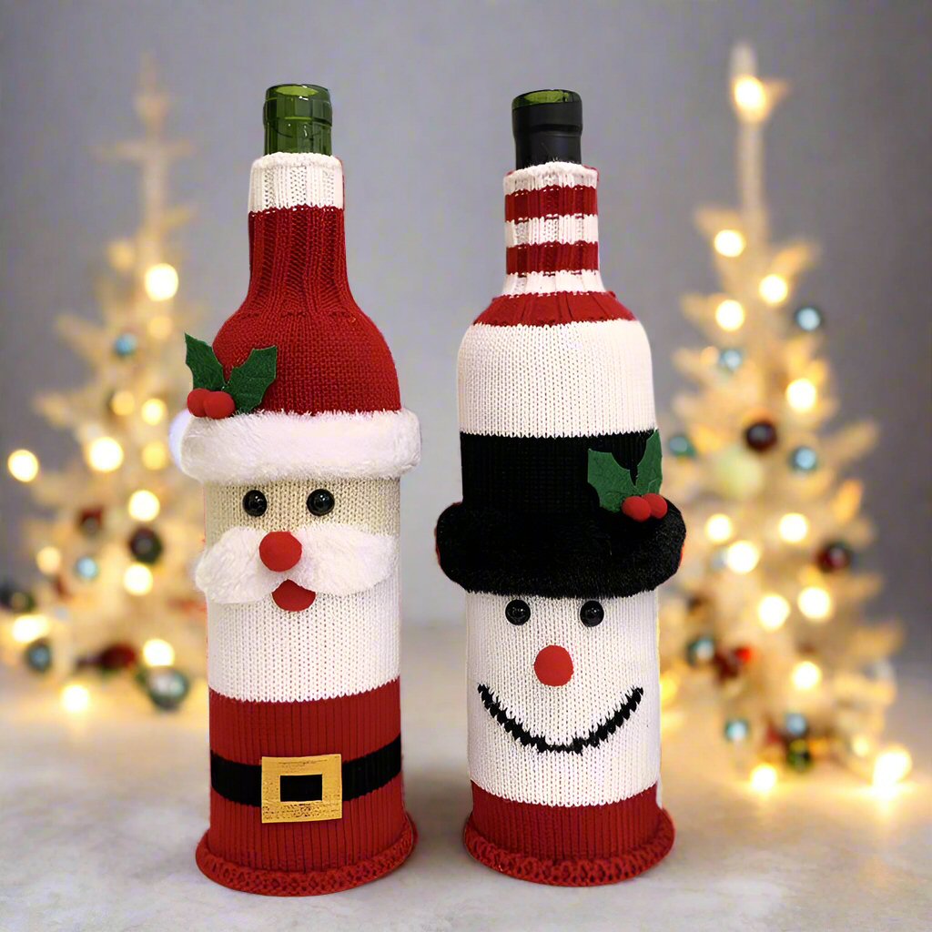 Festive Father Christmas & Snowman Bottle Cover Christmas FoneFunShop   