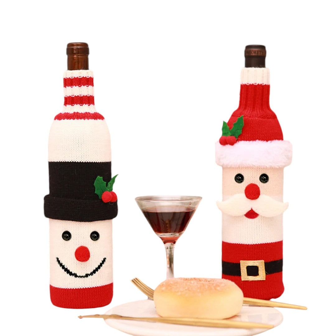 Festive Father Christmas & Snowman Bottle Cover Christmas FoneFunShop   