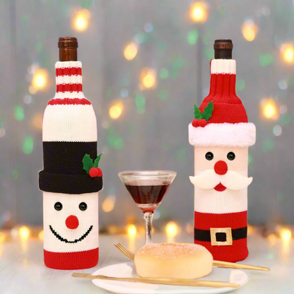 Festive Father Christmas & Snowman Bottle Cover Christmas FoneFunShop   