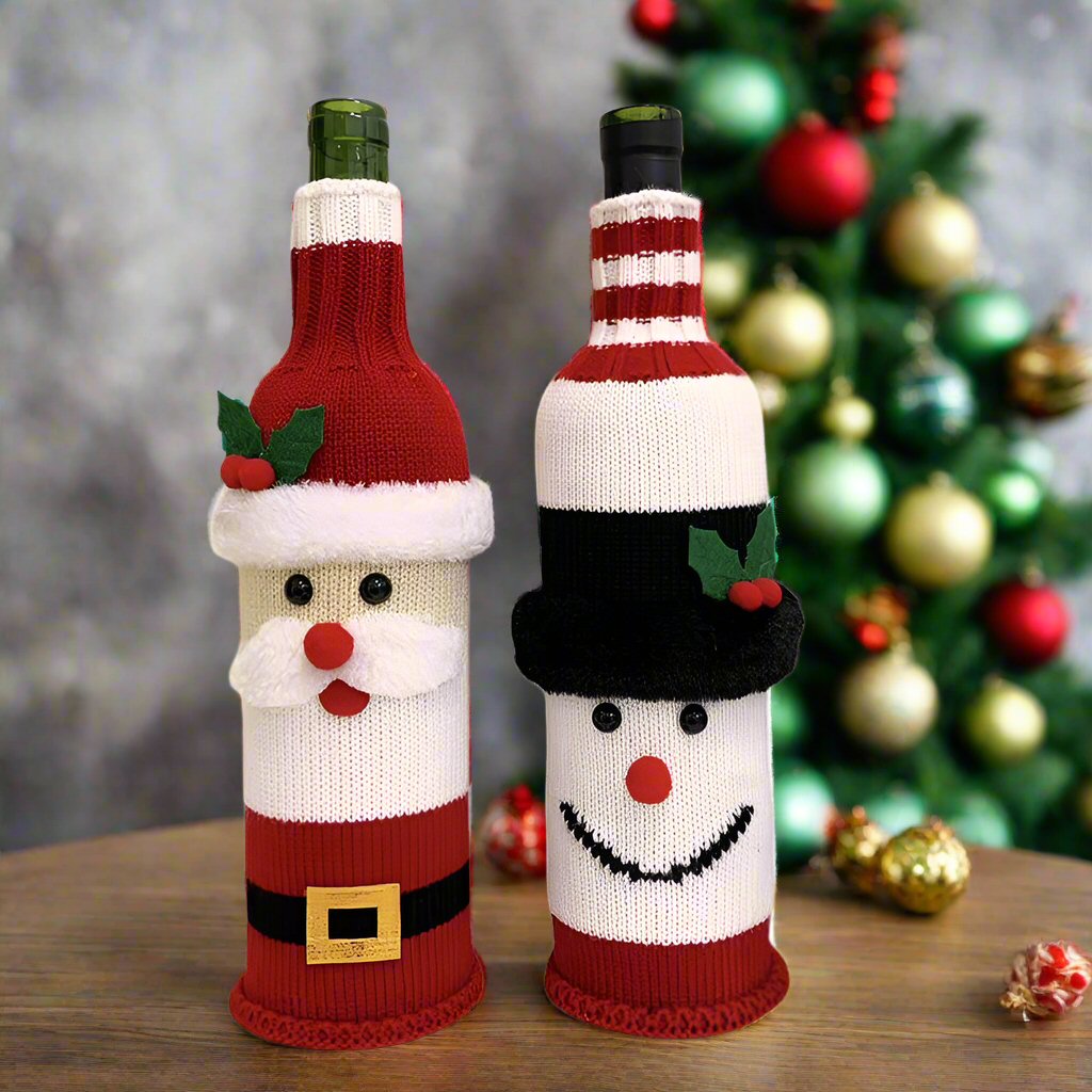 Festive Father Christmas & Snowman Bottle Cover Christmas FoneFunShop   