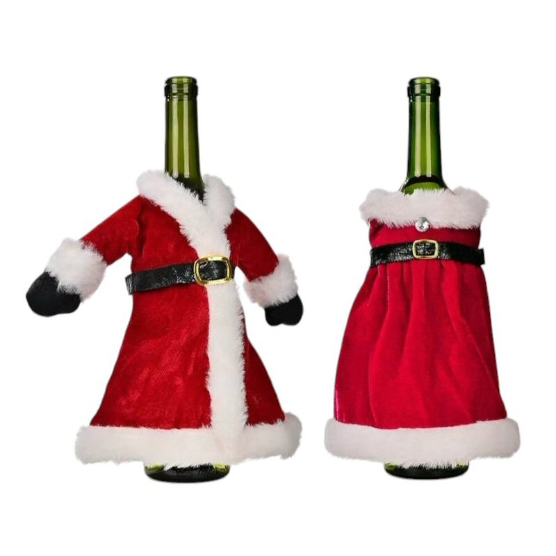 Festive Christmas Wine Bottle Cover Mr and Mrs Claus Christmas FoneFunShop   