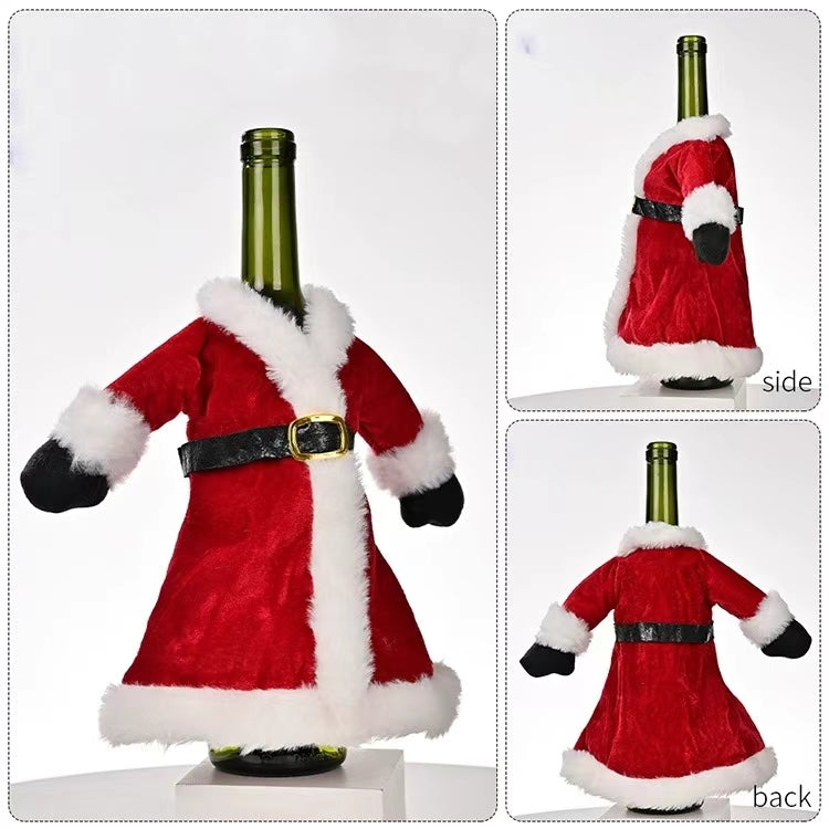 Festive Christmas Wine Bottle Cover Mr and Mrs Claus Christmas FoneFunShop   