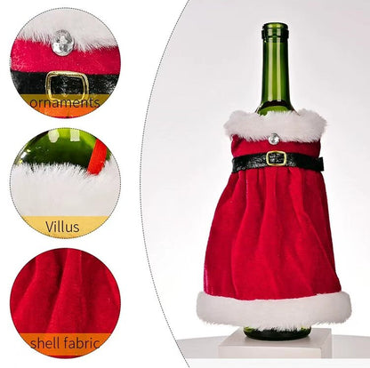 Festive Christmas Wine Bottle Cover Mr and Mrs Claus Christmas FoneFunShop   