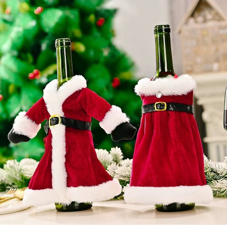 Festive Christmas Wine Bottle Cover Mr and Mrs Claus Christmas FoneFunShop   