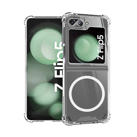 Case For Samsung Z Flip 5 Transparent Magnetic Case Cover FoneFunShop   