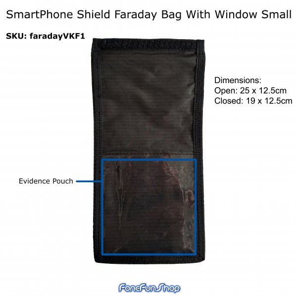 Faraday Bag Signal Blocker For Mobile Phone Shield With Window Small VKF1 Faraday FoneFunShop   